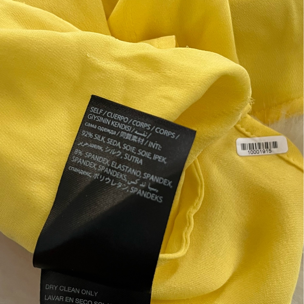 Bebe Yellow Silk Sleeveless Drape Top XS - Picture 4 of 7